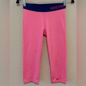 Nike Pro Girls Large Capri Leggings Athletic Stretch Activewear